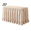 Conference Room Table Decoration 6Ft Gingham Skirt with Ruffled Edge, Checkered Teacher Desk Skirt, Pastoral Style Plaid Decor Hook And Loop Wrap for