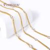 Trendy Loose Chain 18K Gold Plated Brass Mental With Zircon Crystal Beads Chains For DIY Handmade Jewelry Making Accessories