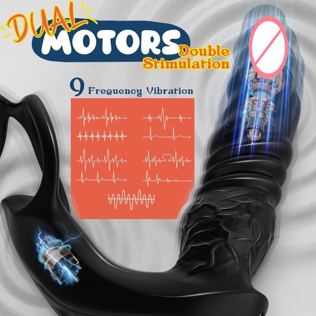 APP+remote Control Telescopic Vibration Anal Plug Male Prostate Massager Couple Supplies Lock Sperm Ring Delay Ejaculation