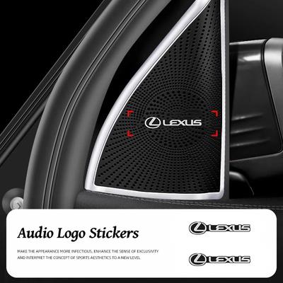 For Lexus F SPORT ES RX NX LS UX LM LX GX LC RZ IS CT GS RC HS Car Aluminum 3D Audio Stereo Speaker Decor Sticker Emblem Decals