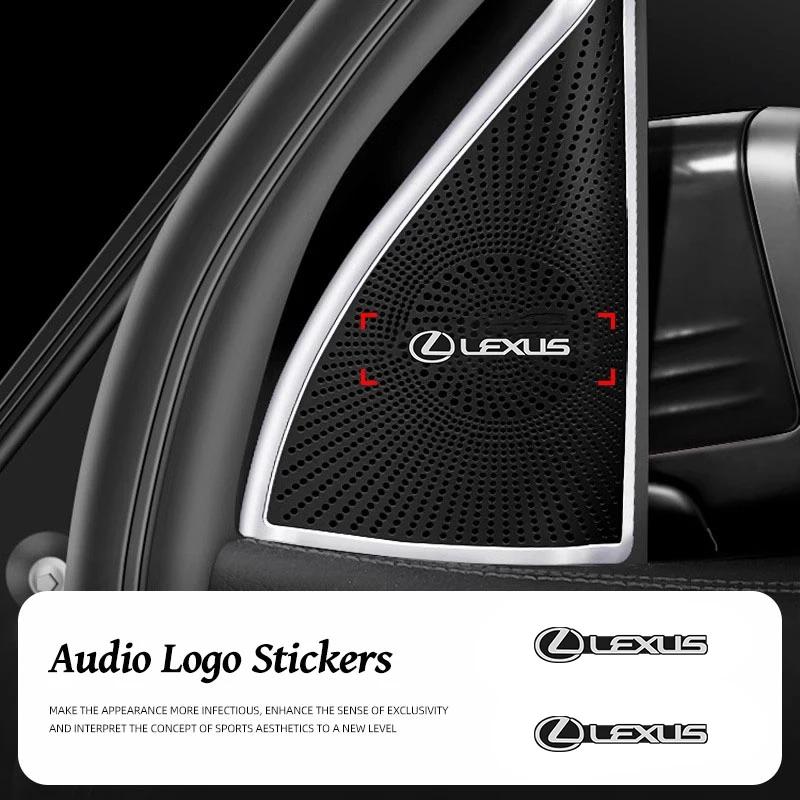 For Lexus F SPORT ES RX NX LS UX LM LX GX LC RZ IS CT GS RC HS Car Aluminum 3D Audio Stereo Speaker Decor Sticker Emblem Decals