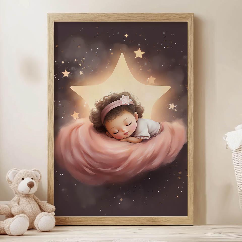 Plakat Senna Kraina Marzeń Z Małą Księżniczką Plakat Senna Kraina Marzeń Z Małą Księżniczką, 30X40 Cm, Rama Drewniana Ciemny Brąz, Papier Matowy 230 G