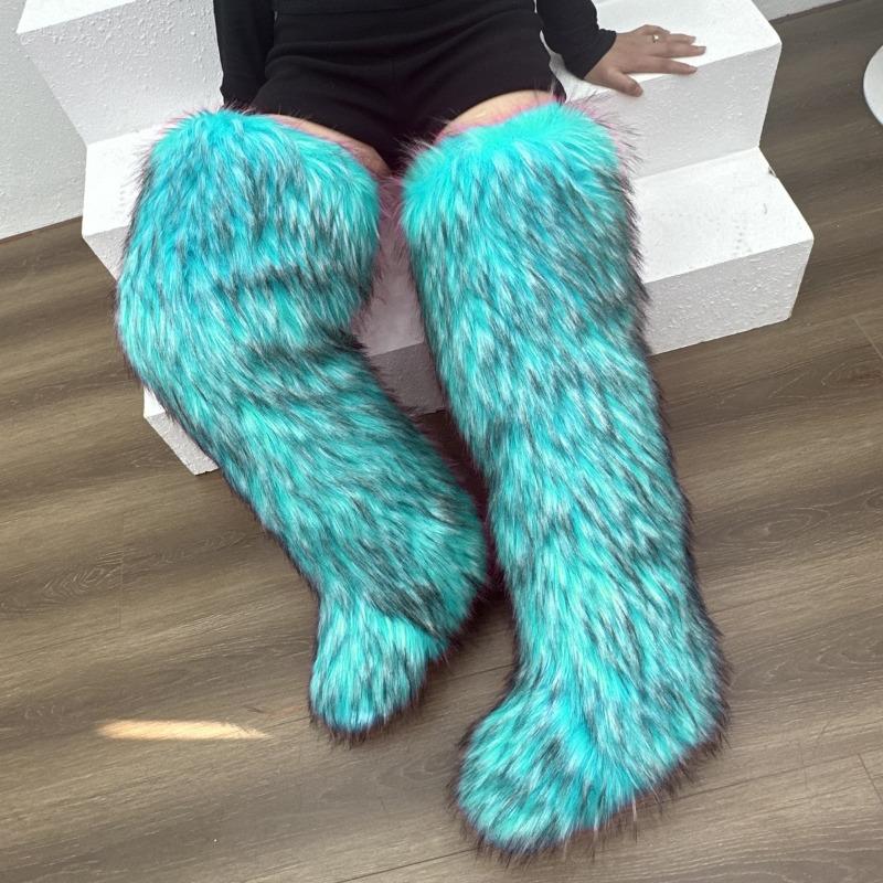 IPPEUM Winter Plüsch Lange Stiefel 2025 Kniehohe Stiefel für Damen Schuhe Über Kniehohe Pelzstiefel