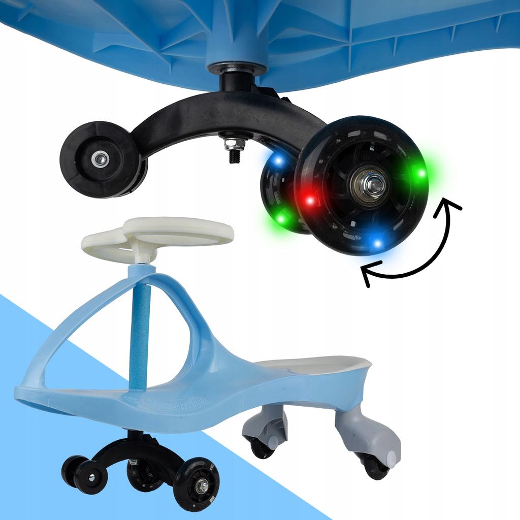 [5] Gravity Tretauto mit leuchtenden Rädern für Kinder LED BLAU ALV-U146N