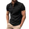 Men's Single Breasted Collar T-shirt  Casual Sports Top