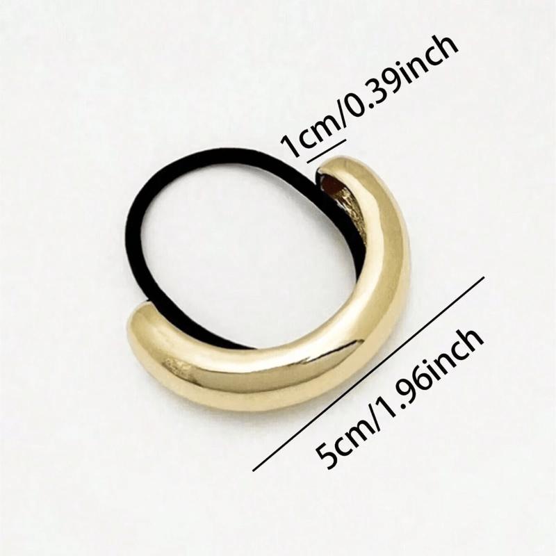 3 Stück Gold Metall Haargummis, Elegant, Vielseitig, Dehnbar Zopfgummi Haaraccessoires für Damen