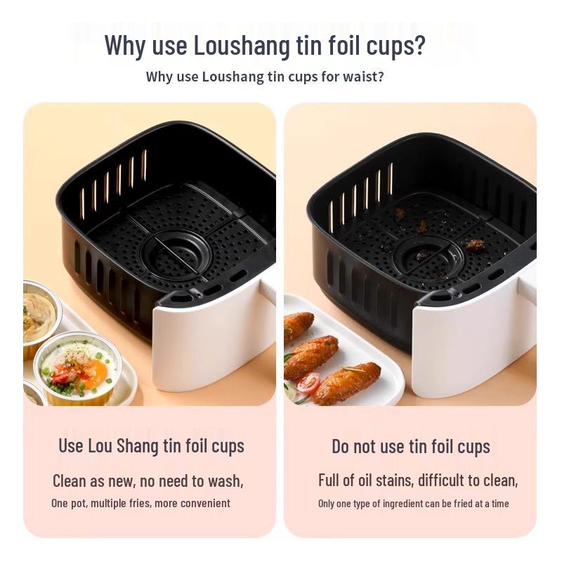 Disposable Tin Foil Multi-Fry Bowl for Air Fryer & BBQ - Perfect for Roasting, Shrimps, Eggs & Meals