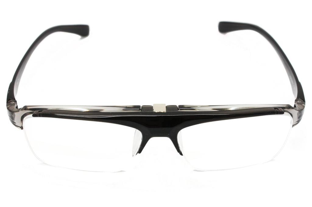 Reading Glasses Clear Dark Gray Clear Dark Flip-up FUR-2000-1 COL. (+3.50, Gray)