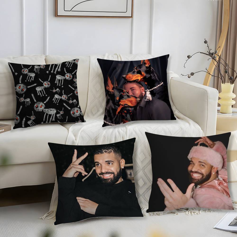 D-Drake For All The Dogs Pillow Case Sofa Short Plush Double-Sided Hd Printing Room Home Office Gift Cushion Cover