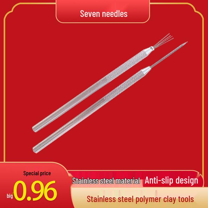 Seven Steel Needles and Aluminum Clay Sculpting Tools Set