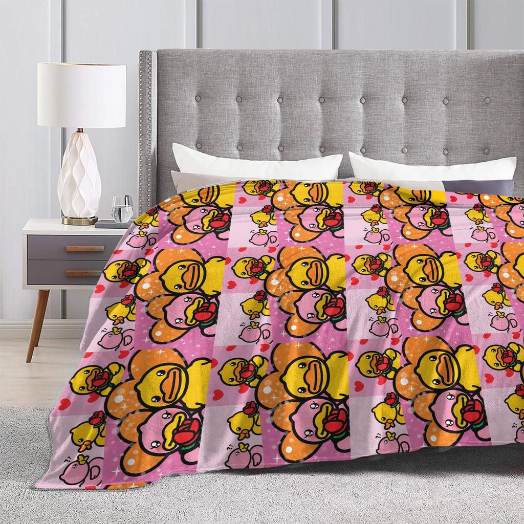 Yellow Duck Love Plush Blanket Child Flannel Bedding Throws For Couch Chair Sofa Bed Super Warm Custom Quality Bedspread Gift
