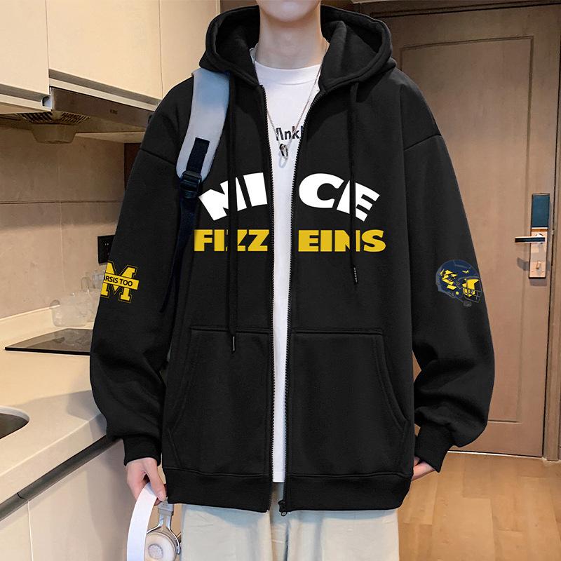 Men's Loose Fit Hooded Cardigan - Trendy American Style, Autumn/Winter 2025 Collection