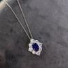 100 %S Color Sapphire Pendant Necklaces Sparkling High Carbon Women Diamond Nuptial Bridal Event Gathering Fine JewelryTrendy