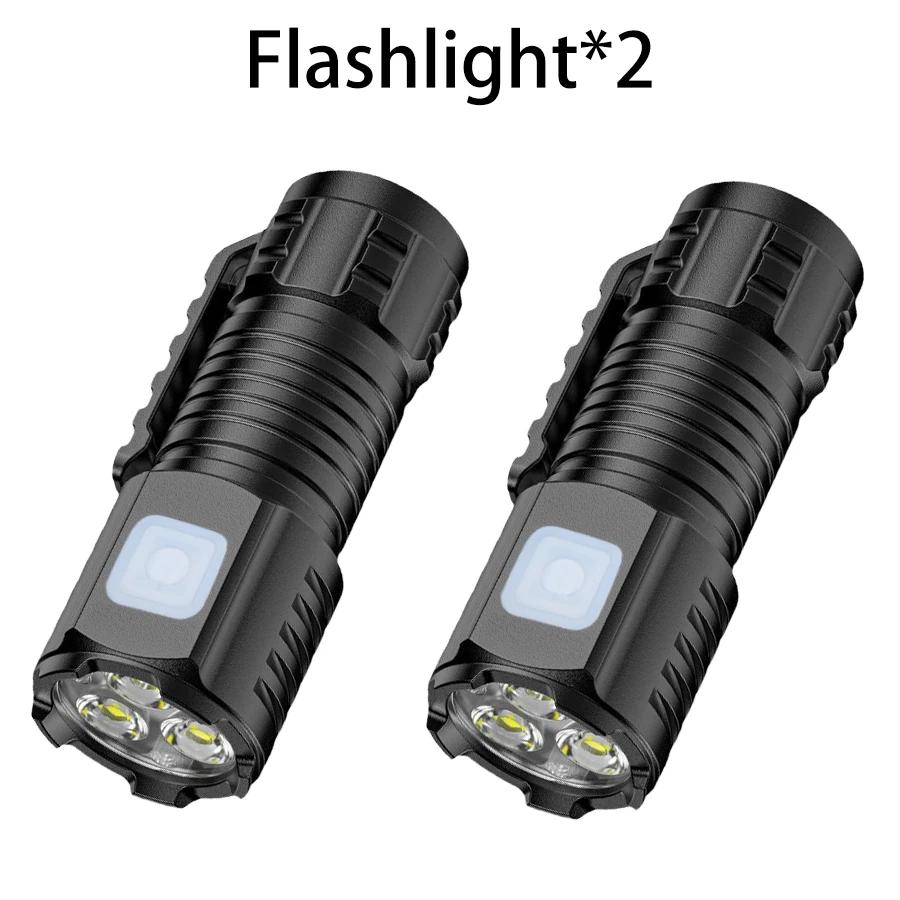 Powerful LED Flashlight Mini Lantern Super Bright Cap Clip Lamp Light USB Rechargeable Torch Waterproof Camping Fishing Outdoor