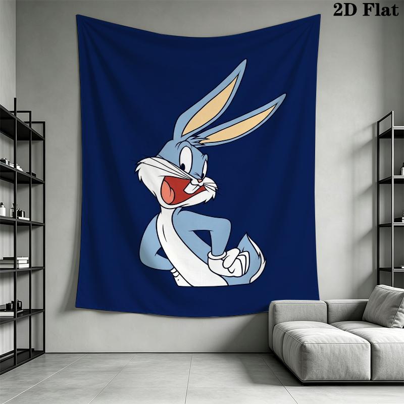 Bugs Bunny Wall Tapestry Aesthetic Wall Hanging Printed Fabric Blanket Decorative Tapestries for Bedroom Living Room Home Decor