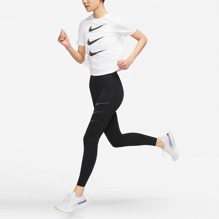 Nike Run Division Reflective Logo Running Short Sleeve Tee Women Tops White DC4324-100