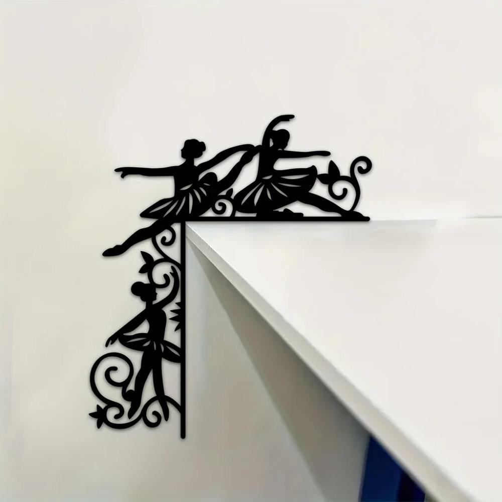 1pc Metal Ballerina Wall Sticker – Decorative Door Corner & Frame Art, Elegant Hanging Wall Art for Dance-Themed Decor