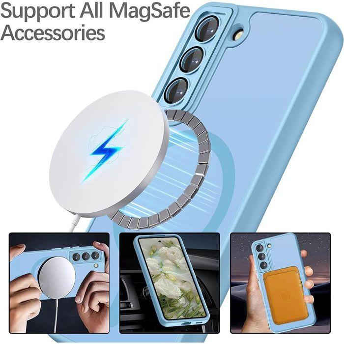 Coque Magnétique - BOOLING - Samsung Galaxy A17 4G/5G - avec Protection Caméra - Bleu - 2 Vitres