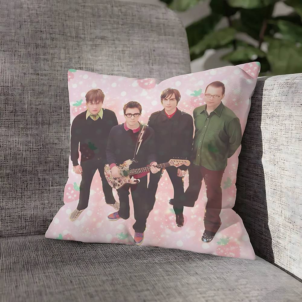 Band W-Weezer Pillow Case For Sofa Decor Car Office Room Printing Cushion Cover Decorations and Protector