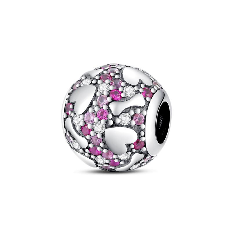 Copper Metal Butterfly Dragonfly Flower Pink Zircon Themed Sweet Charm Bead Components Bead Components Compatible With Pan Authentic Original