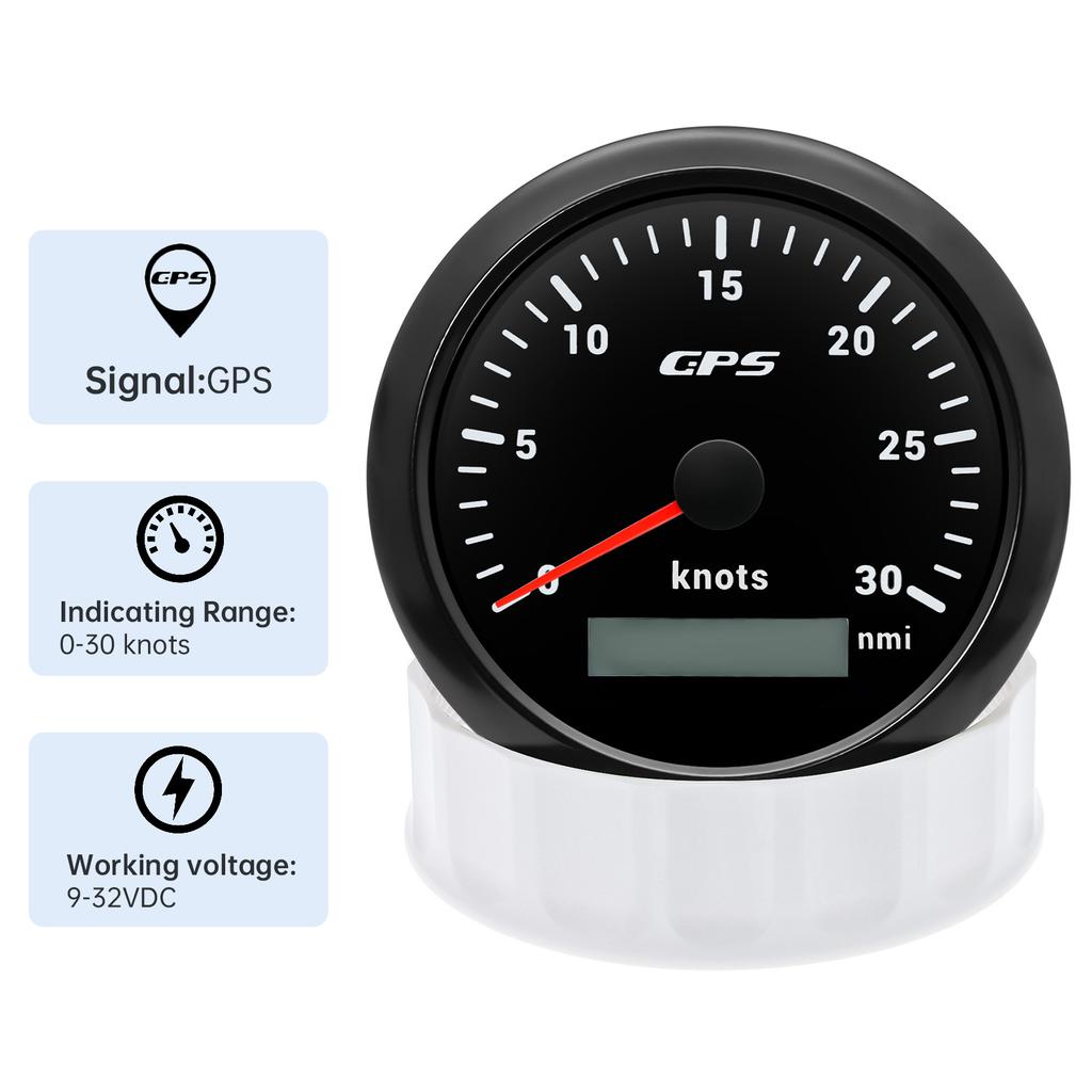 7 Colors Backlight 85MM GPS Speedometer Gauge with GPS Antenna For 12V24V Boat Car Truck Speed Nautical Chart Gauge Meter