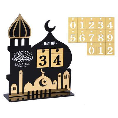 2025 Ramadánový adventní kalendář Akrylový odpočítávací kalendář Islámský muslimský festival Dárky na oslavu Eid Mubarak Domácí dekorace Ozdoba