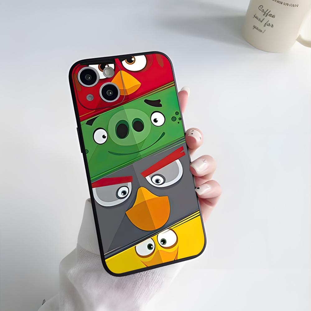 Cute A-Angry B-Birds Phone Case For IPhone 17 Pro Max 15 Pro 16 14 Plus 12 13 Mini 11 Pro Shockproof Soft Cover