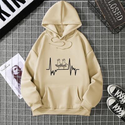 Heartbeat Runner Graphic Hooded Sweatshirts In Hoodies Sweatshirts Essentials Winter Thick Sweater Hoodie Women Clothes