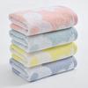 Bath Towel Quick Drying Absorbent Soft Hand Towel Floral Design Double-Sided Stitching