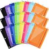 Boao 24 Pcs Pencil Pouch for 3 Rings Binder Pencil Bags Bulk with Zipper Colorful Case Stationery Bag with Clear Window for Office Supplies