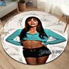 Aitana Custom Name Round Area Rug,Carpet Rug for Living Room Bedroom Sofa Playroom Decor,Non-slip Floor Mat
