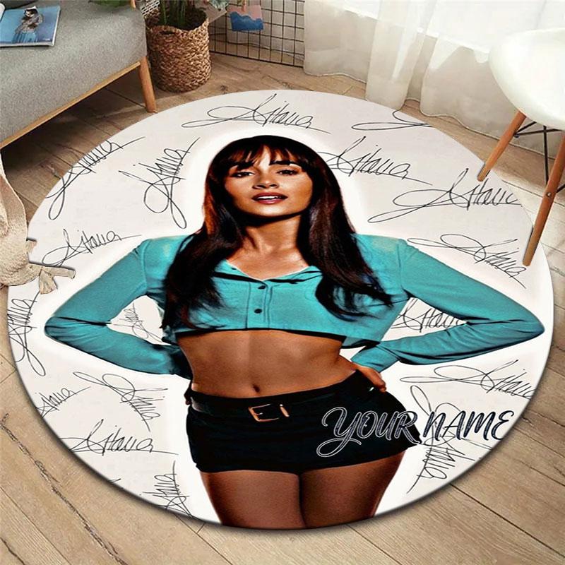 Aitana Custom Name Round Area Rug,Carpet Rug for Living Room Bedroom Sofa Playroom Decor,Non-slip Floor Mat