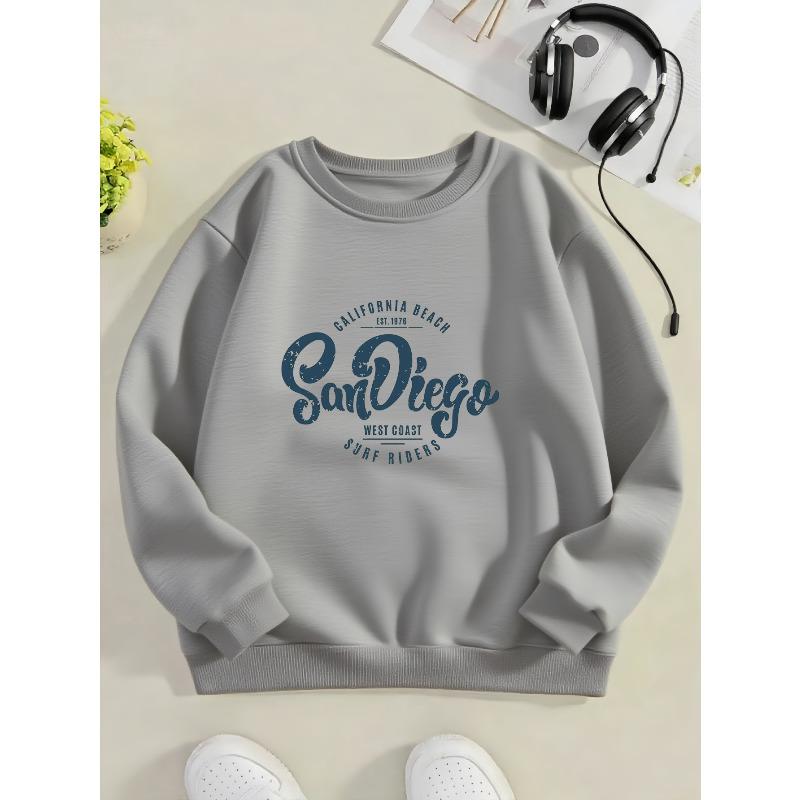 Kids Sweatshirt, Round Neck - Casual Winter Warm Sweaters for with Football & Print, Christmas & Halloween Outfits, Easy-Care