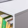 2-in-1 Children's Shelf, Shelf + Bench incl. Cushion, 103 cm x 30 cm x 62 cm, White + Gray