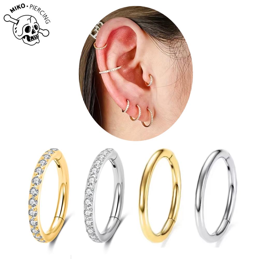ASTM F136 Titanium Nose Rings 16G/18G/20G Tragus Septum Cartilage Piercing Jewelry Women Out Beautiful Stud Hypoallergenic Ear