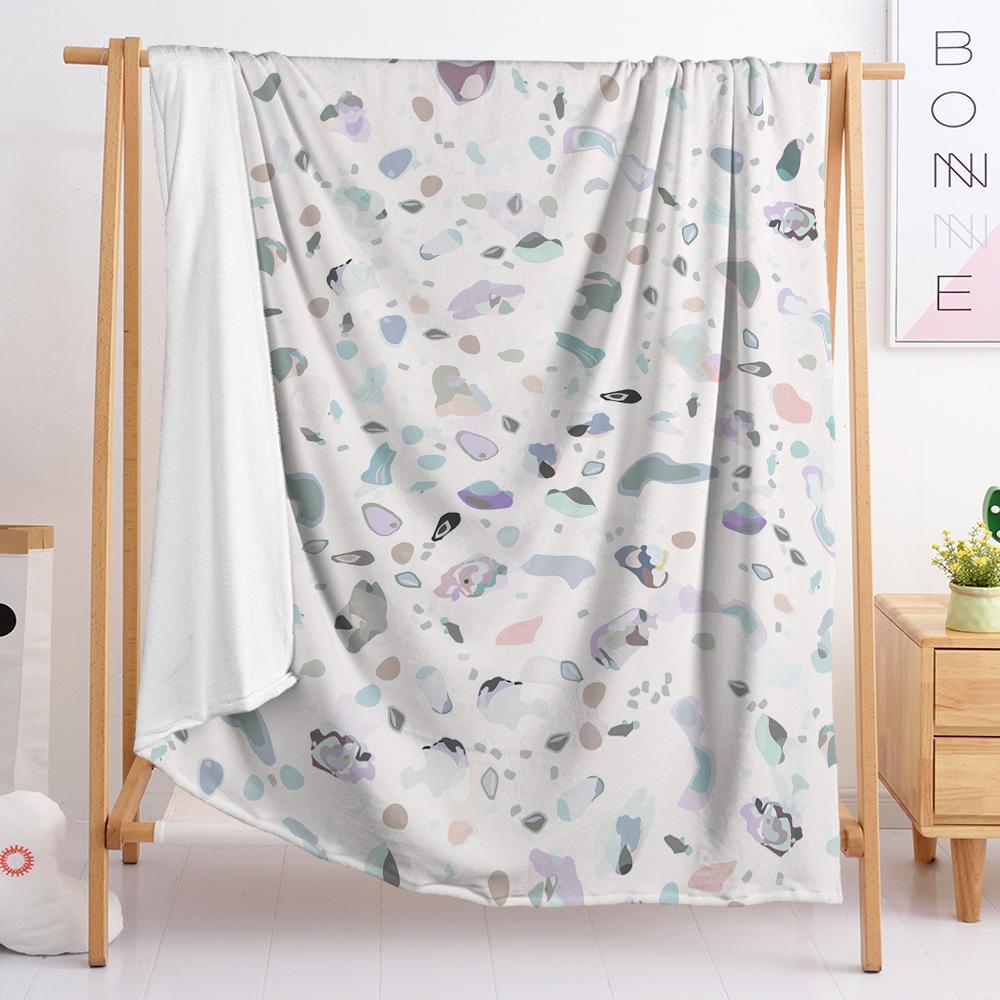 Blanket 2D Digital Printed Flannel Flower Leaf Blanket Blanket Minimum Order