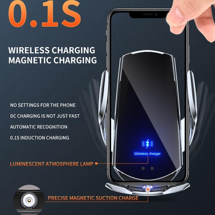 Car Wireless Charger Stand Auto Car Vent Mount Mobile Phone Holder Dock Fast Wireless Charging Station Bracket Infrared Induction Devices