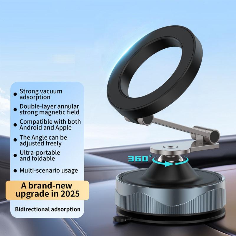 X30 Mini Vacuum Double Side Magnetic Suction Cup Holder Foldable Kitchen Lazy Phone Bracket For iPhone Android Smartphone
