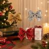 Shiny Sequin Bow Tree Topper Stable Christmas Tree Top Decoration  Home Christmas