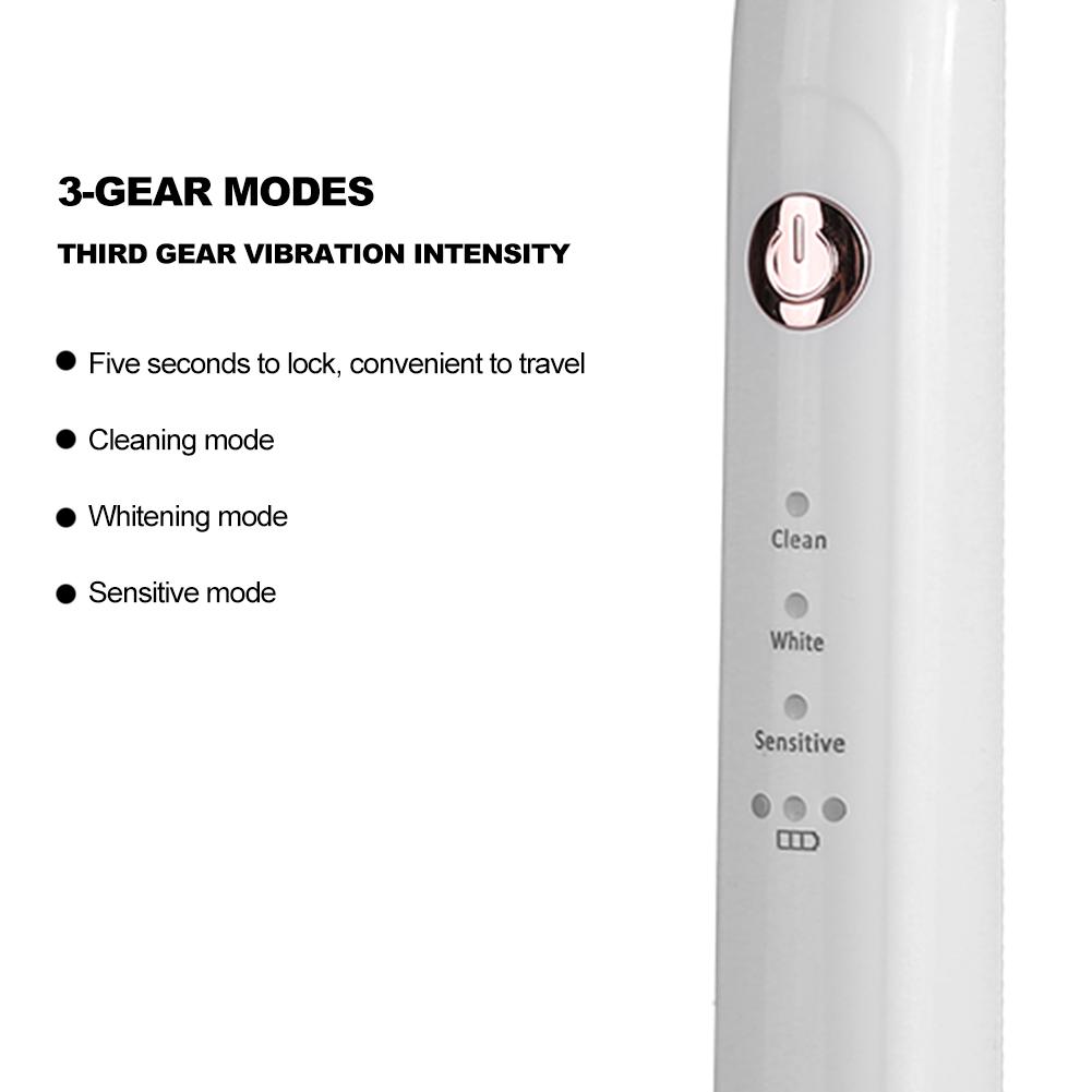 Adult Ultrasonic Electric Toothbrush Waterproof Teeth Cleaning Whitening Tool Oral Health Care