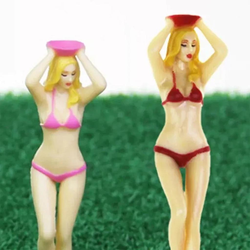 6er Set Bikini Golfballmarker mit weiblicher Figurenform, langlebiger leichter Kunststoff, Golfzubehör für das Spiel auf dem Platz und das Training