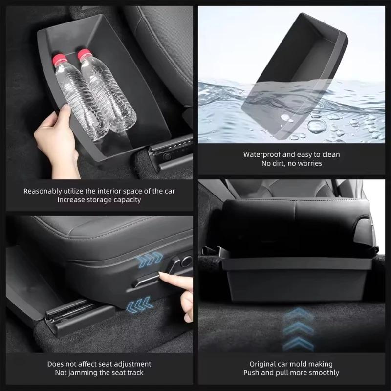 For Tesla New Model Y 2025 Juniper Launch Under Seat Storage Box Case Car Seat Organizer Vehicle Underseat Drawer Tray Accessory