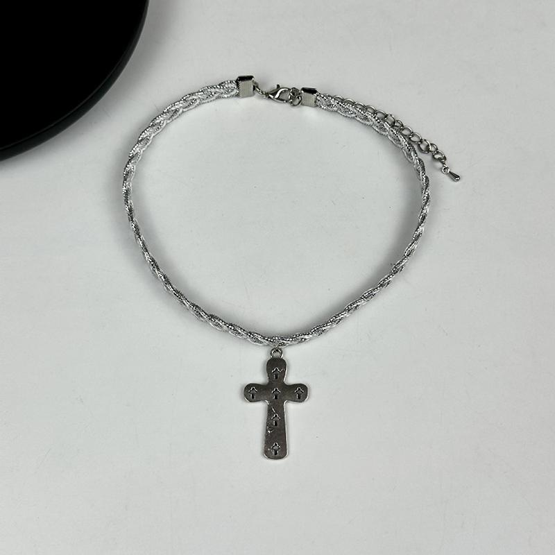 Simple Summer Cross Pendant Choker Necklace For Women Men Personalized Punk Vintage Chain Necklace Jewelry Accessories Gifts