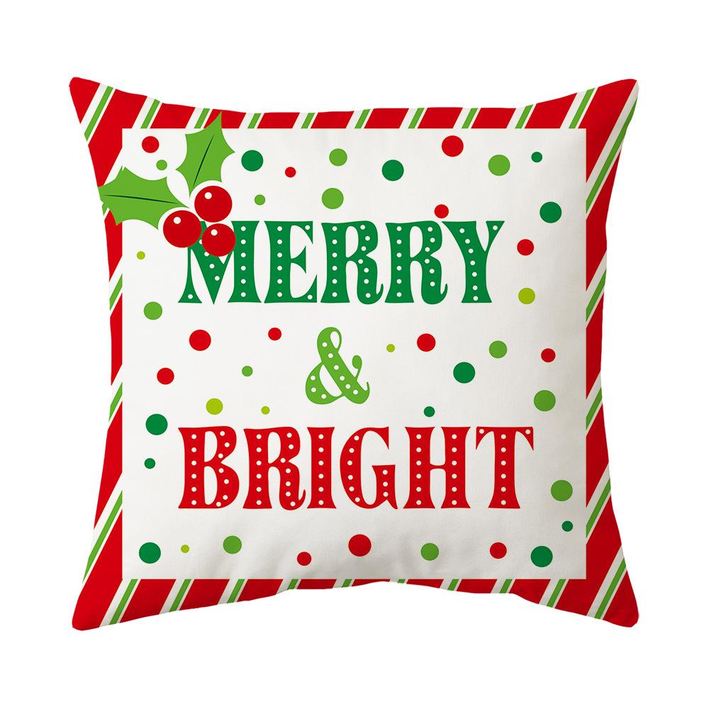 Cute Cartoon Snowman Santa Claus Print Pattern Cushion Cover Home Living Room Sofa Decoration Square Pillow Pillow Cover