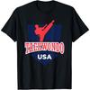 Taekwondo USA Support the Team Shirt USA Flag Fighting Cotton Men T Shirt