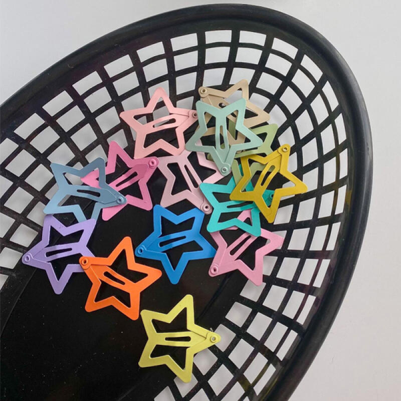 [Set of 9] Lovely Vivid Star Snap Hairpin Point Pin 9-piece set