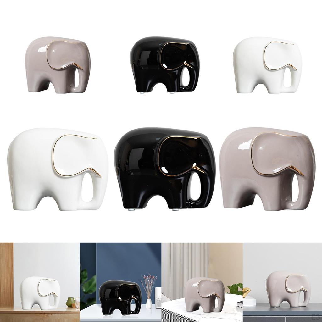 Artisanal Ceramic Elephant Sculpture for Stylish Home Decor