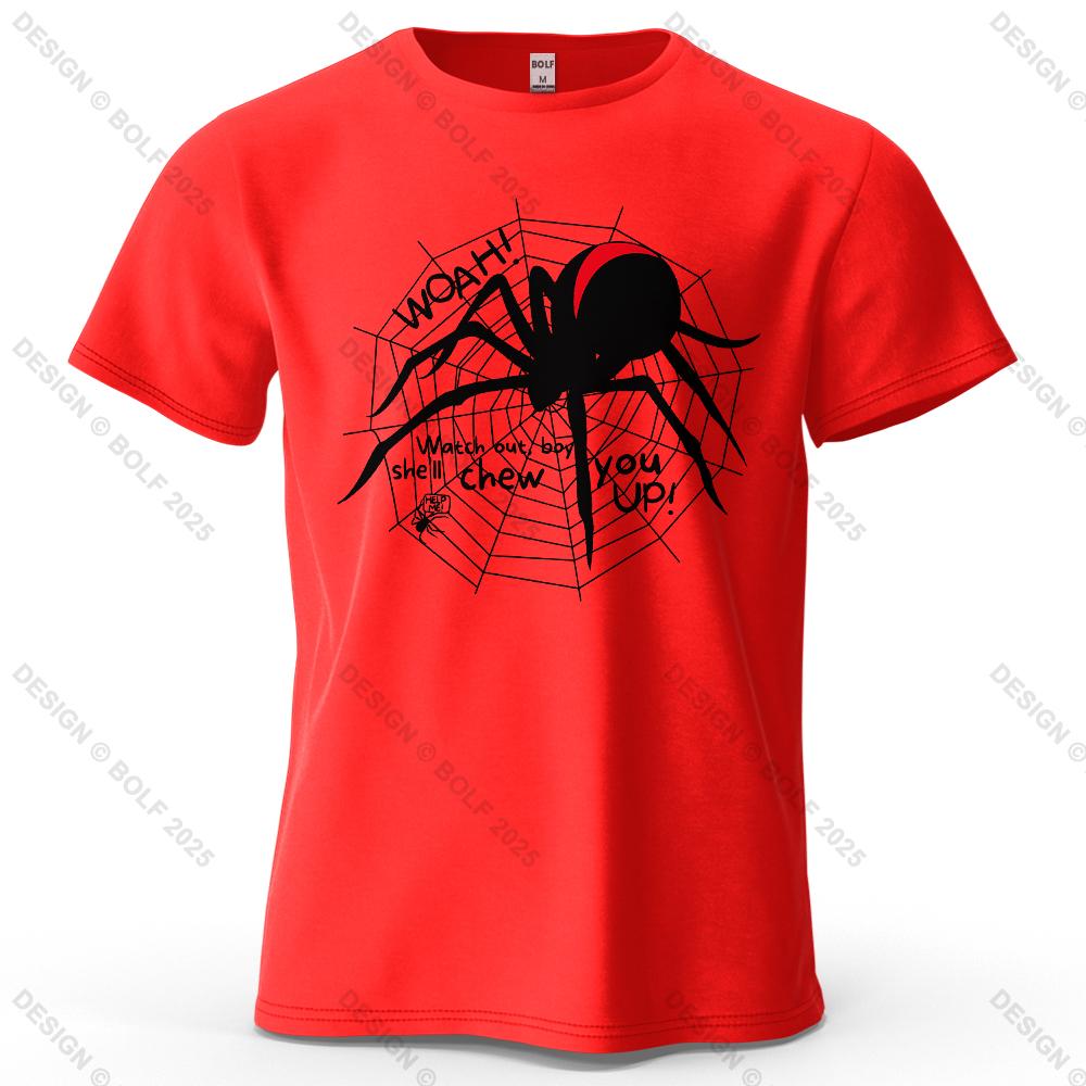 Redback Spider Cool Printed Men's T-Shirt 100% Cotton Oversized Mysterious Insect Graphic Tees for Women Tops Tees Streetwear
