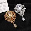 1Pcs Wedding Bridal Bouquet Clear Crystal Rhinestone Teardrop Dangle Brooch Pin Hot Women Men Brooch Clothing Accessories
