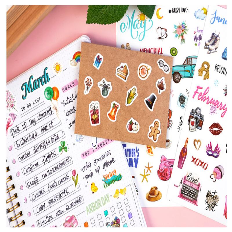 210Pcs Planning Stickers Cartoon Daily Notes With Festive Theme Creative Journaling Planning Stickers Paper Labels For Notebook